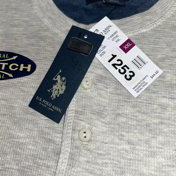 NET U.S. Polo Assn. Men's XXL Long Sleeve Thermal Shirt Natural Stretch Cream - Picture 7 of 8